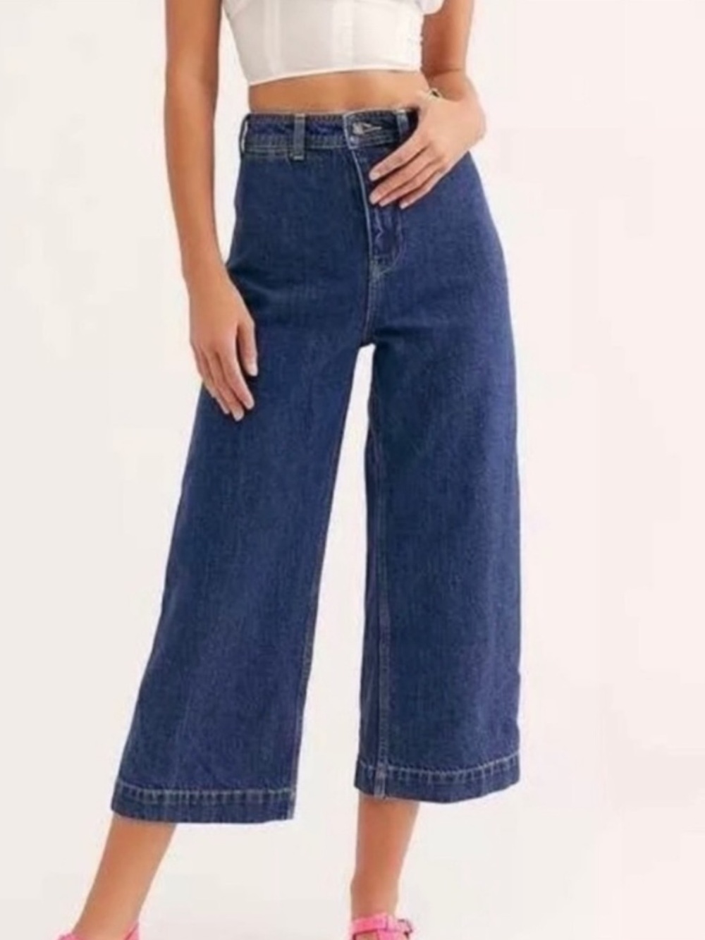Free People  / We The Free Devon Wide Leg Crop Jeans Size 26